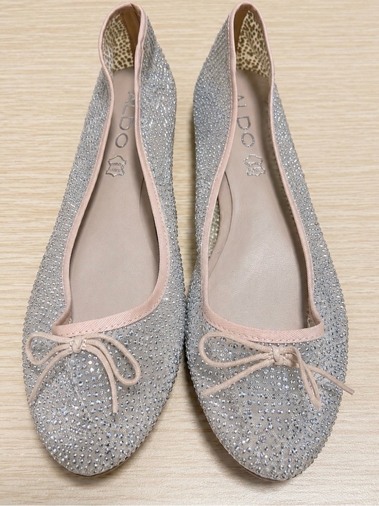 Aldo Shoes - ALDO Caossi Rhinestone Mesh Ballet Flats Nude Pink Sz 7 NWOT